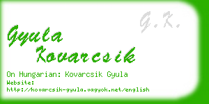 gyula kovarcsik business card